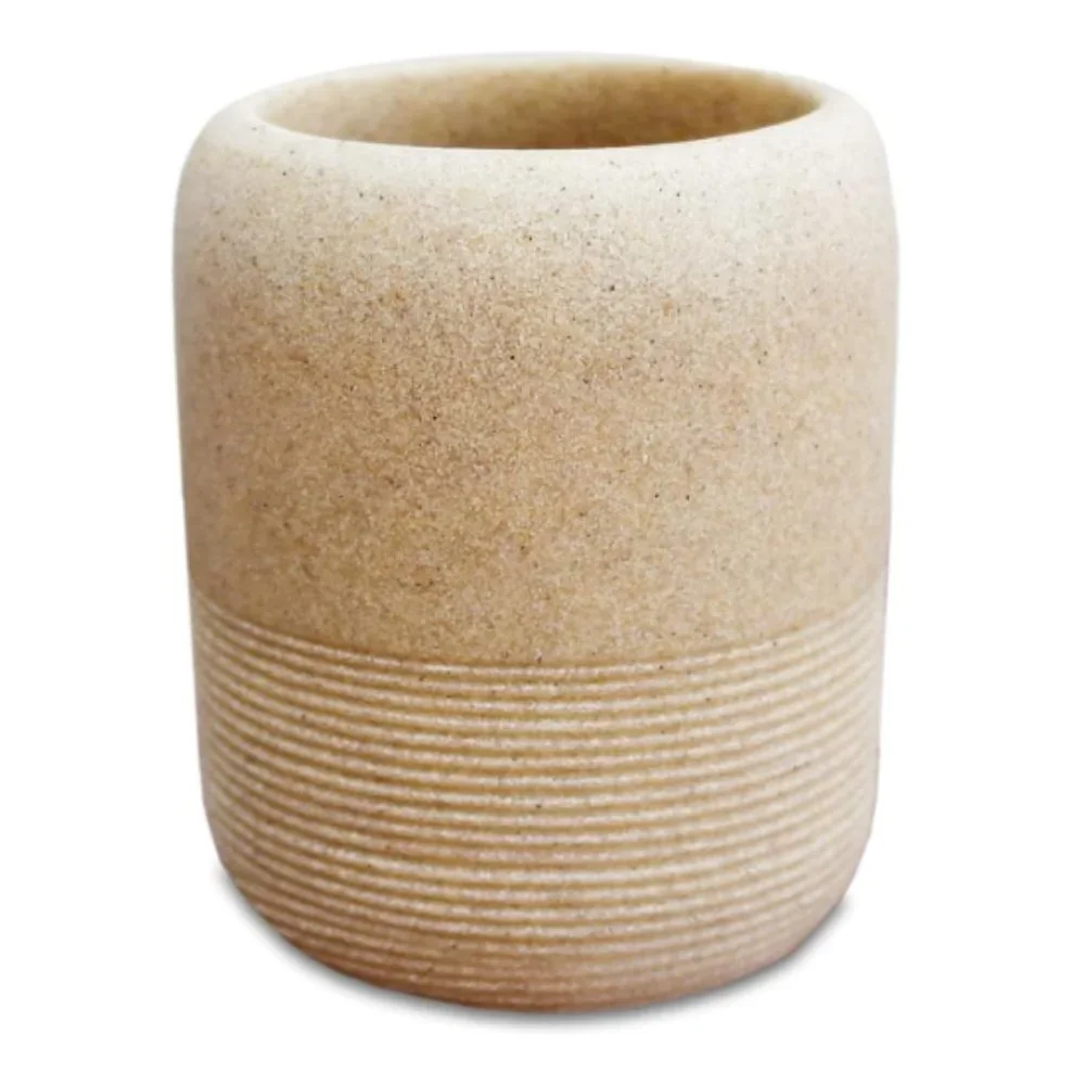 5 pc - Bathroom Accessory Set - Bathroom Decor  (Natural/Stone)